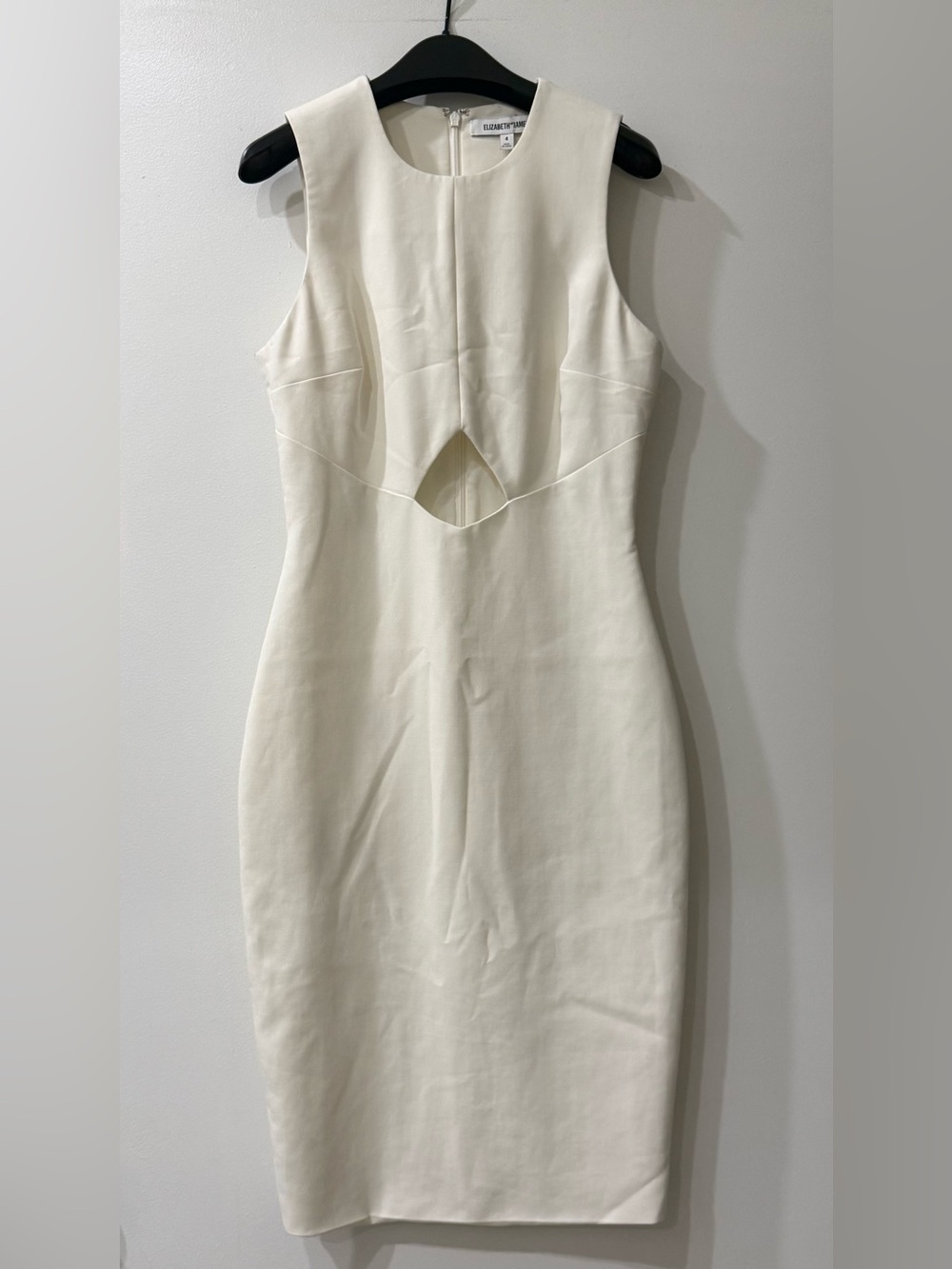Elizabeth and James | White Cutout Midi Sheath Dress | Size 4